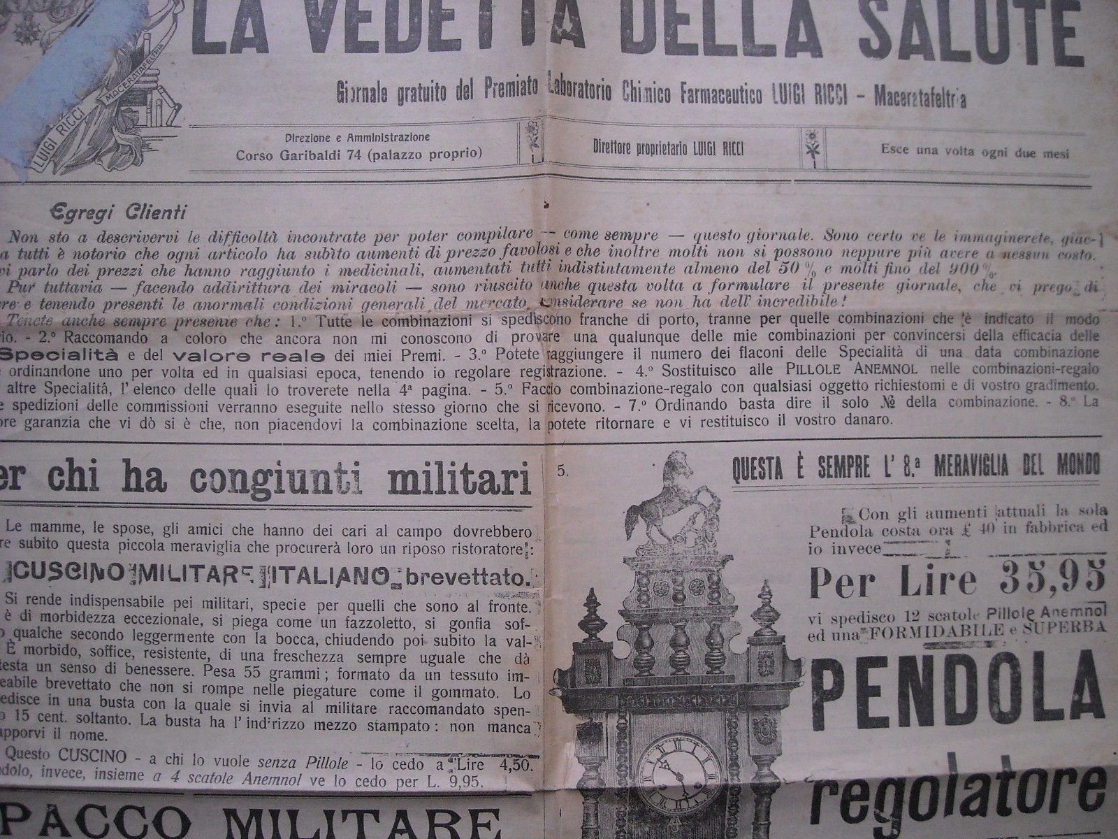 Marche, Pesaro, Macerata Feltria, Farmacia Ricci, Militaria, Orologi, Ciclismo, Calesse