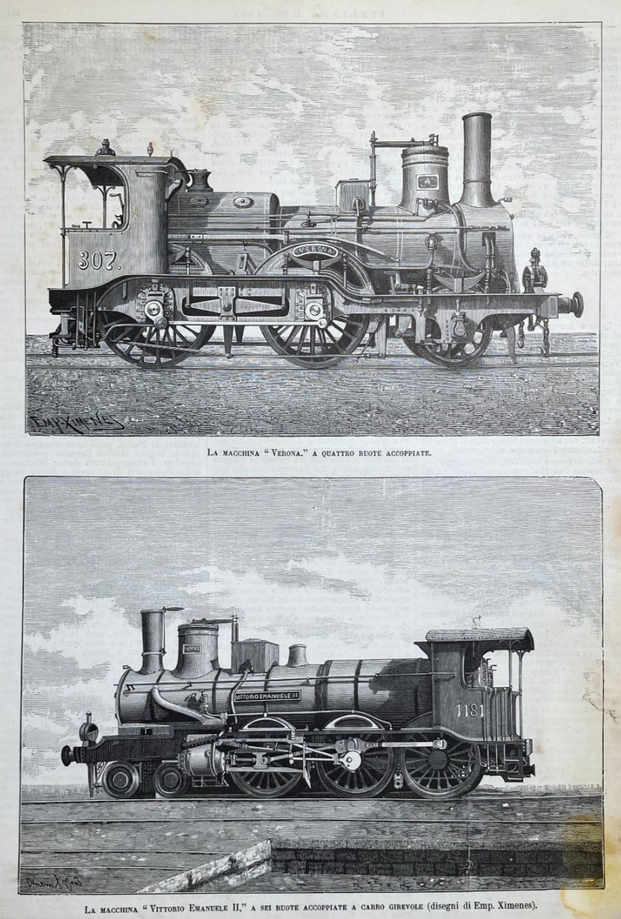 Tecnica, Meccanica E Ferrovie: Locomotive Verona E Vittorio Emanuele II. Ximenes, 1884