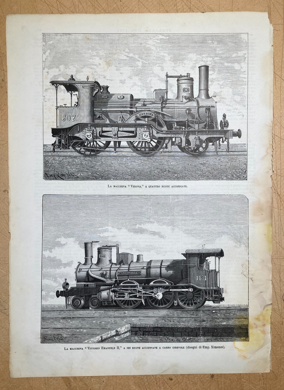 Tecnica, Meccanica E Ferrovie: Locomotive Verona E Vittorio Emanuele II. Ximenes, 1884