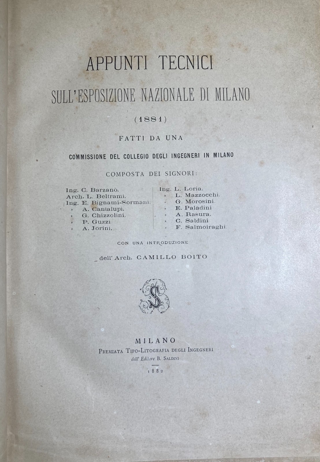 Appunti Tecnici Sull'Esposizione Nazionale Di Milano (1881)   Ferrovie, Industrie E Architettura