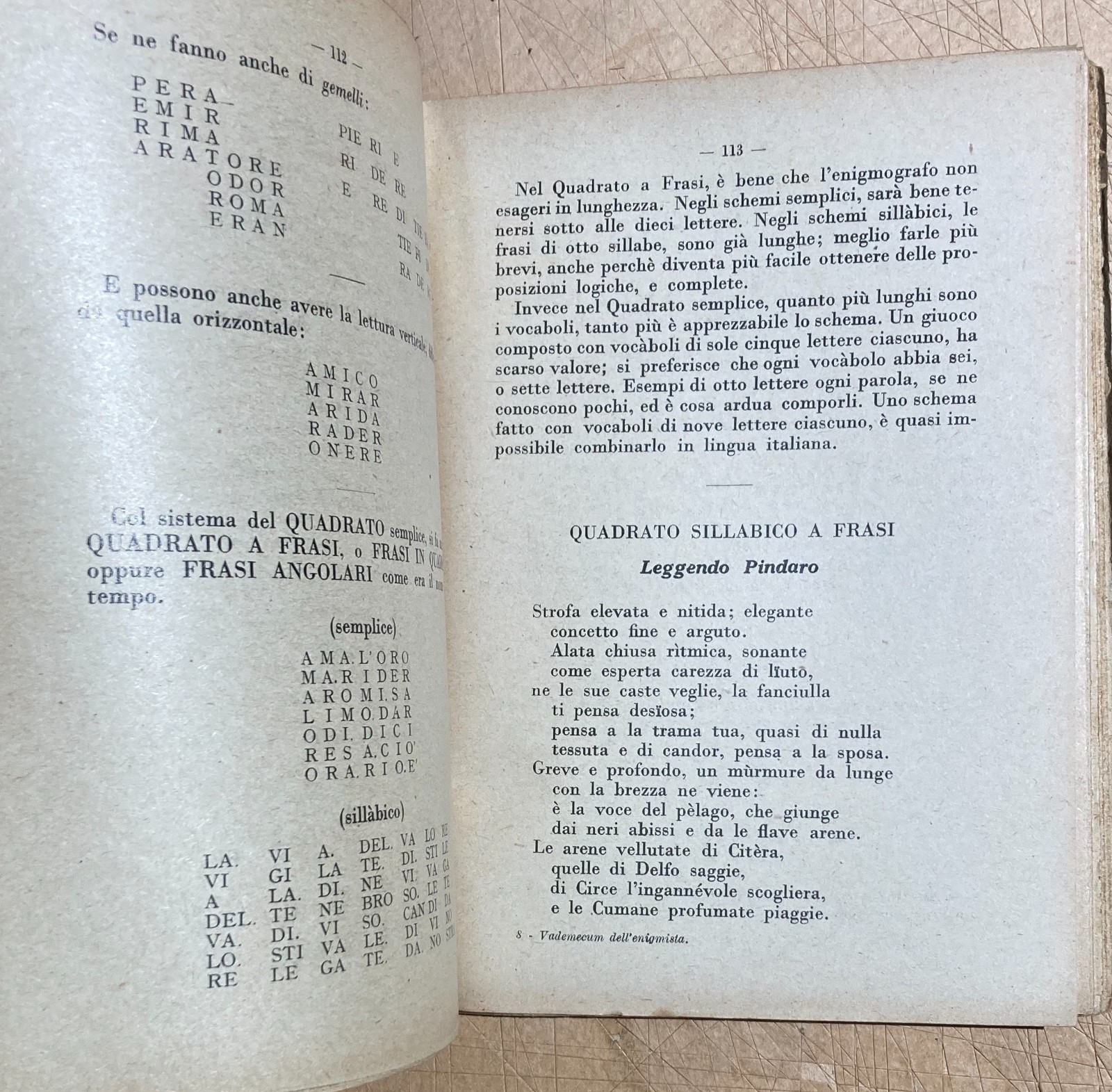 Vademecum Dell'Enigmista: Enigmi, Sciarade, Rebus E Indovinelli   Artù   1938