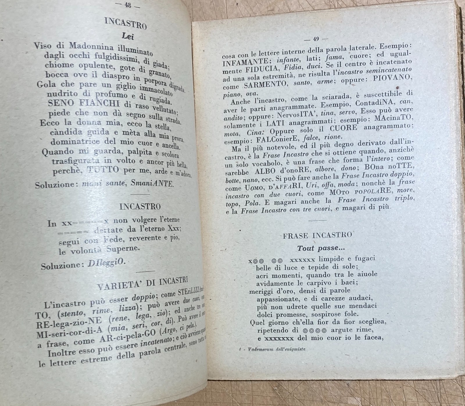 Vademecum Dell'Enigmista: Enigmi, Sciarade, Rebus E Indovinelli   Artù   1938