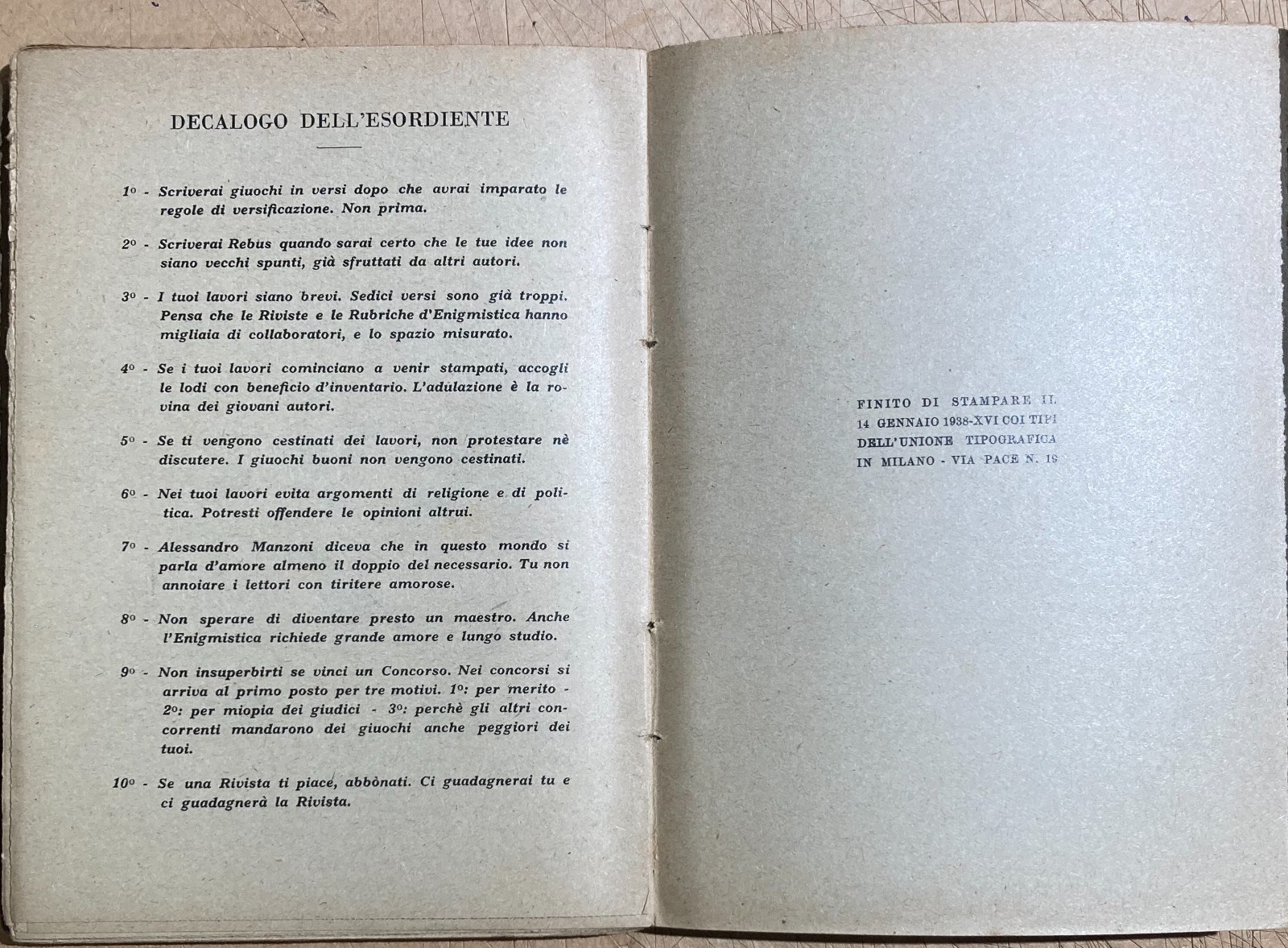 Vademecum Dell'Enigmista: Enigmi, Sciarade, Rebus E Indovinelli   Artù   1938
