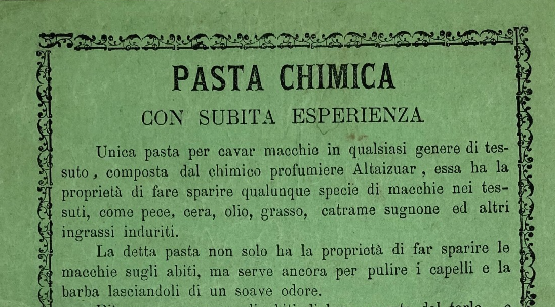 Farmacia, Profumeria, Profumiere Altaizuar. Pasta Chimica Del Farmacista Caracciolo.
