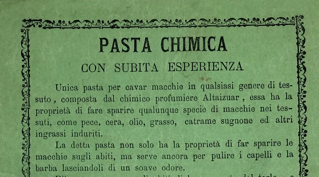 Farmacia, Profumeria, Profumiere Altaizuar. Pasta Chimica del Farmacista Caracciolo.