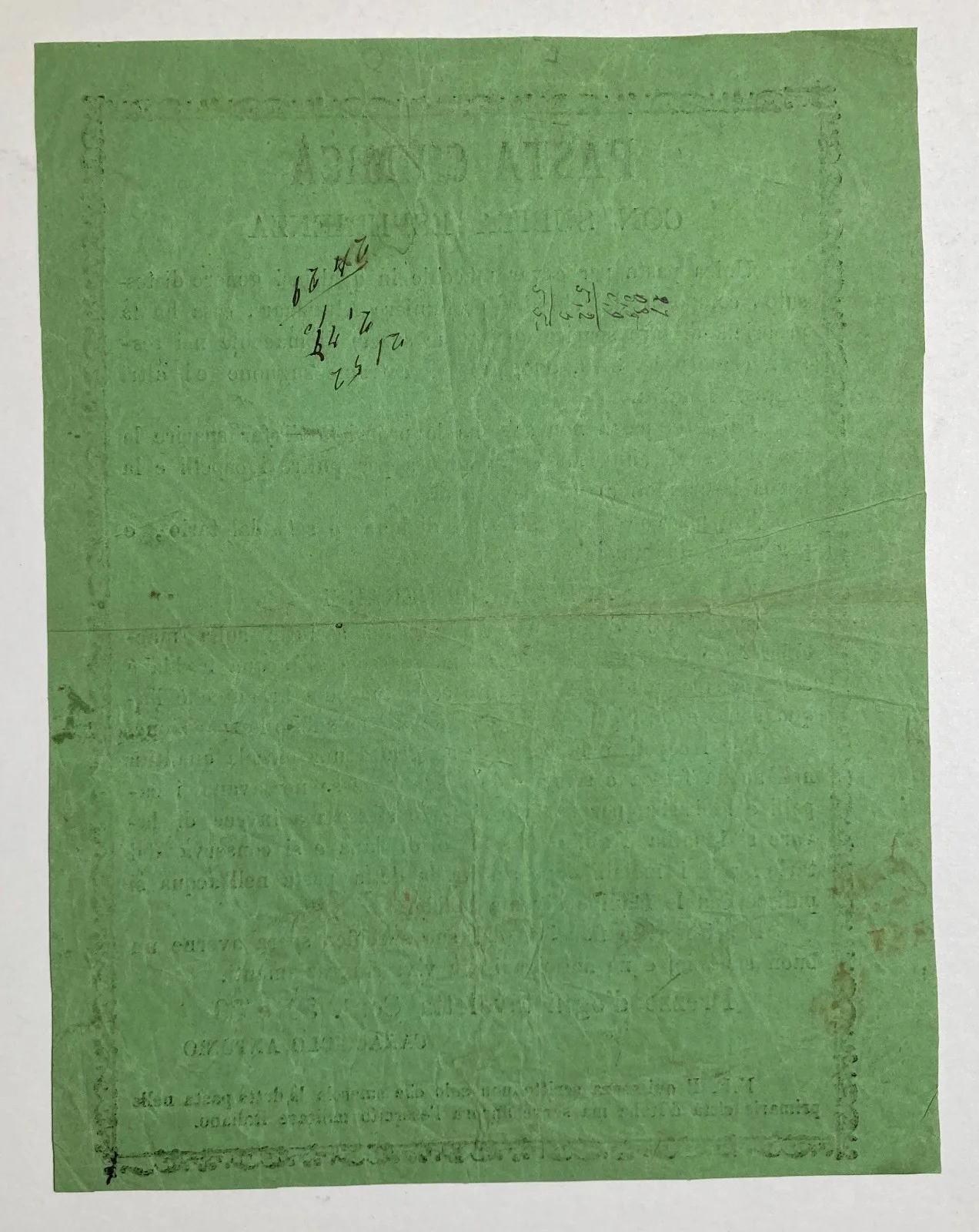 Farmacia, Profumeria, Profumiere Altaizuar. Pasta Chimica del Farmacista Caracciolo.