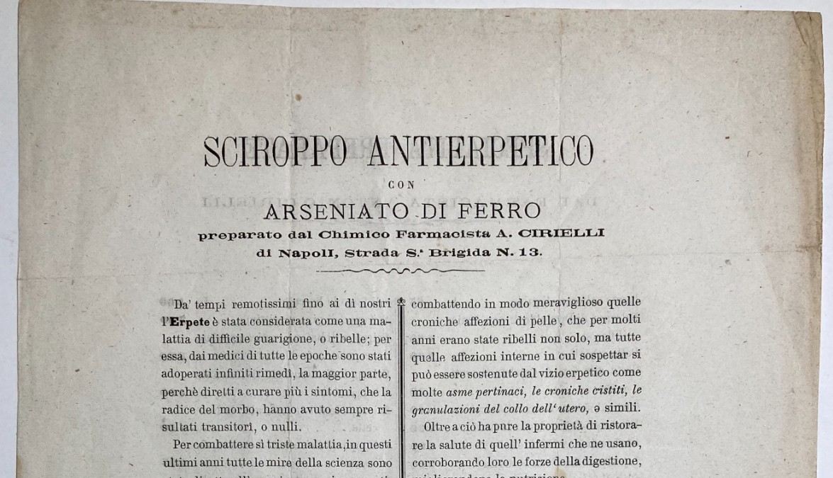 Medicina, Farmacia, Chimica, Dermatologia, Ginecologia: Antierpetico Cirielli, Napoli