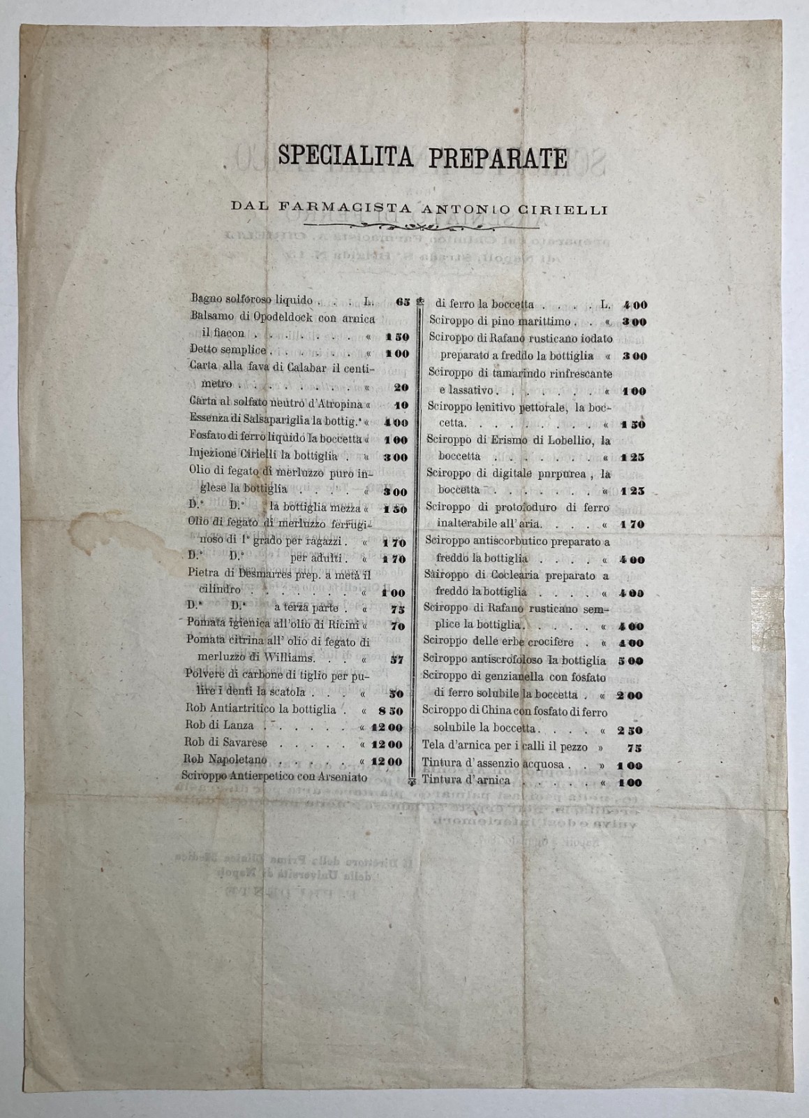 Medicina, Farmacia, Chimica, Dermatologia, Ginecologia: Antierpetico Cirielli, Napoli