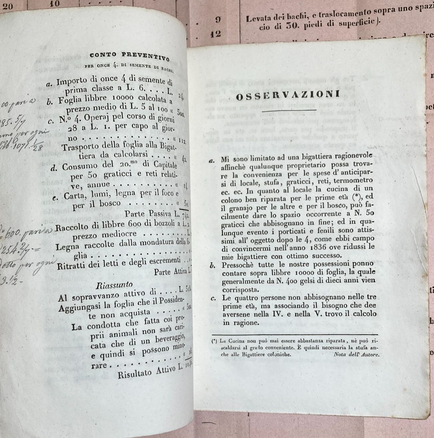 Bachi Da Seta, Allevamento, San Vito, Ramuscello, Freschi. Antica Edizione, 1840, Rara