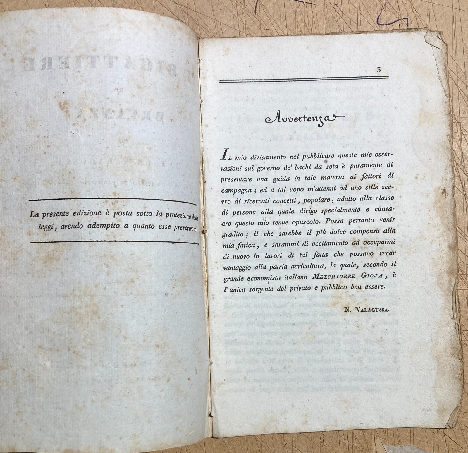 Bachi Da Seta   Natale Valagussa   Il Bigattiere Di Brianza   Edizione Antica   Monza   1835
