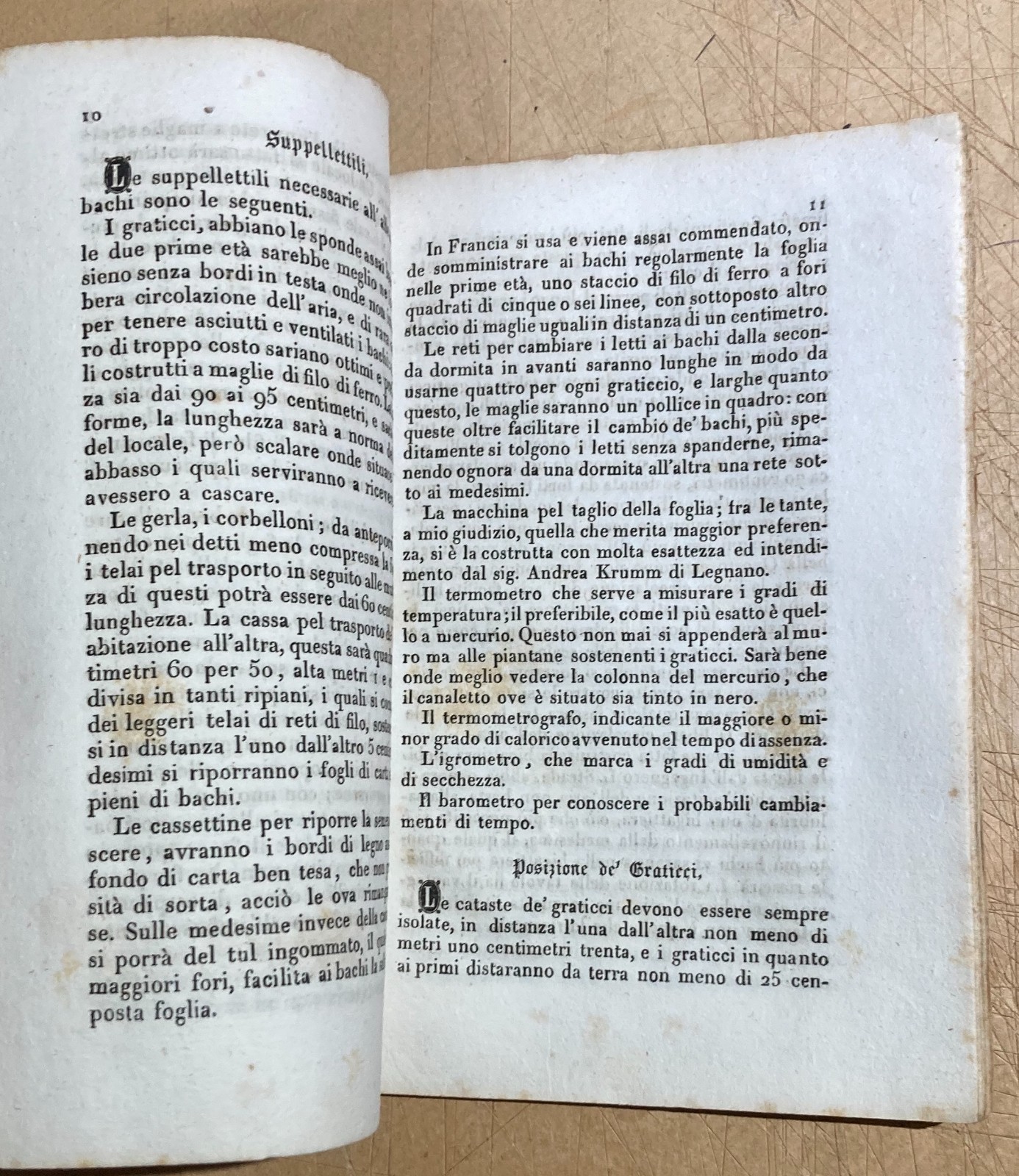 Allevamento Dei Bachi Da Seta. Edizione Di Balsamo Crivelli, Milano, 1850