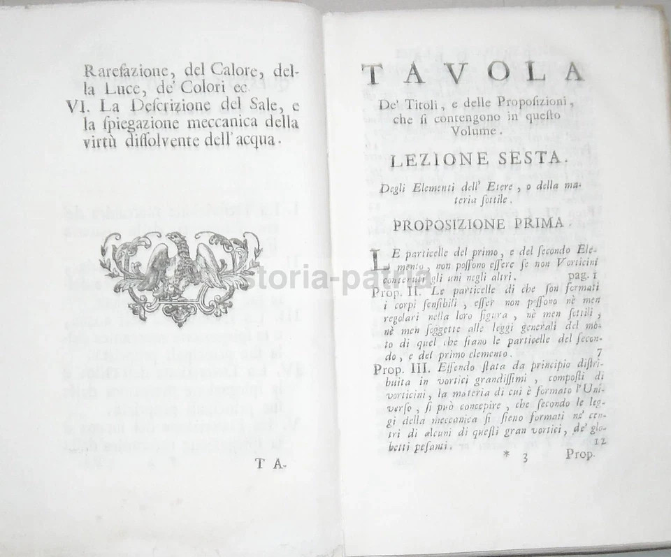 Fisica, Chimica, Aria, Acqua, Olio, Fuoco, Luce, Calore, Sale. Edizione Di Venezia, 1743
