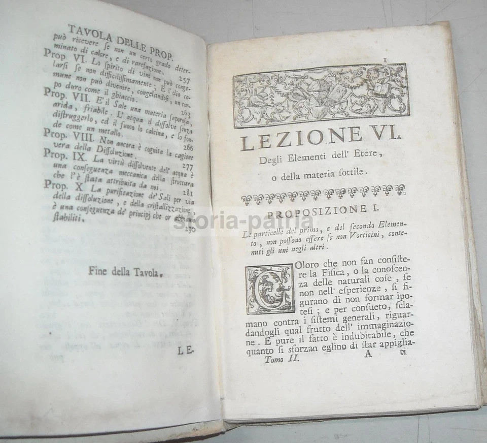 Fisica, Chimica, Aria, Acqua, Olio, Fuoco, Luce, Calore, Sale. Edizione Di Venezia, 1743