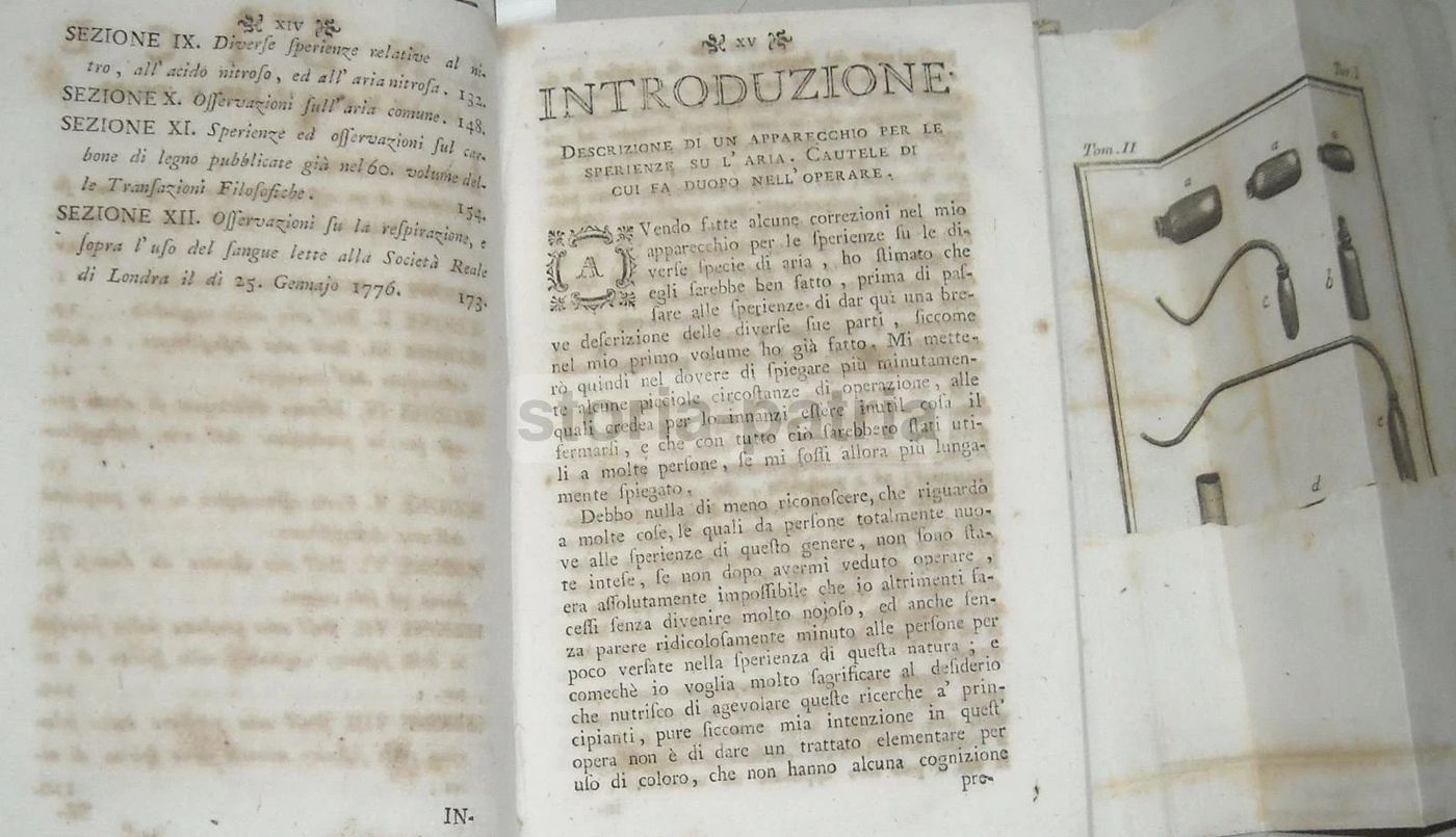 Sperienze Ed Osservazioni Sopra Diverse Specie Di Aria (1784 1785)