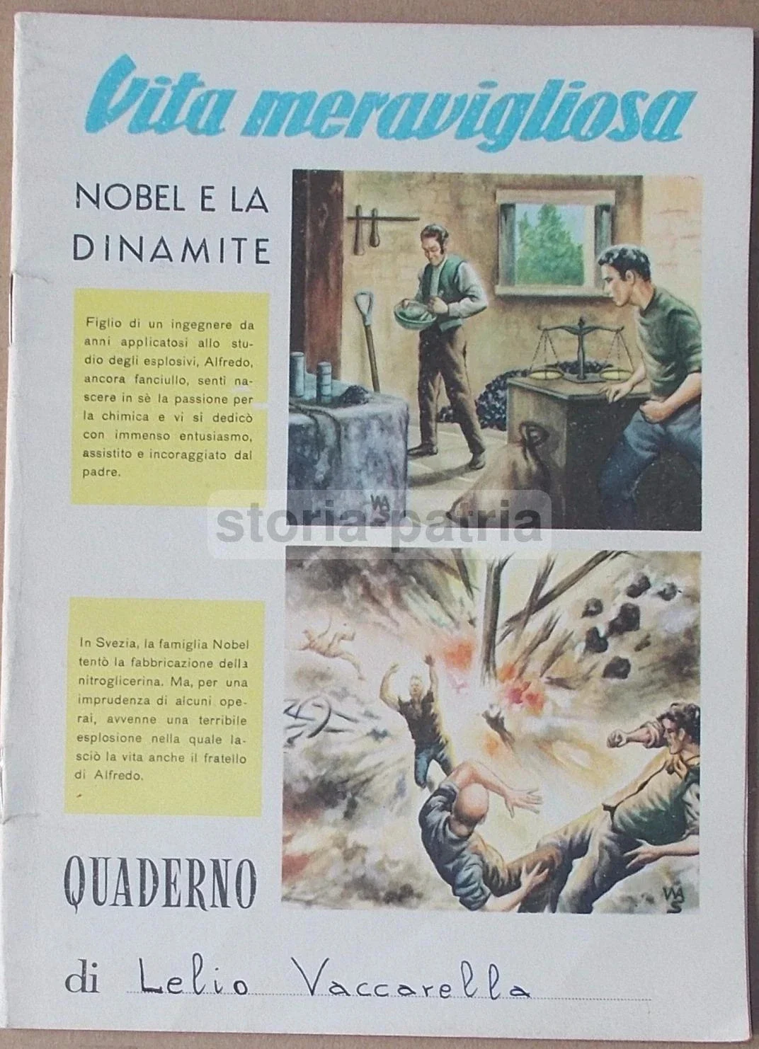 Technology, Sciences, Physics, Chemistry: Nobel and Dynamite. Ceprano Atina School Notebook