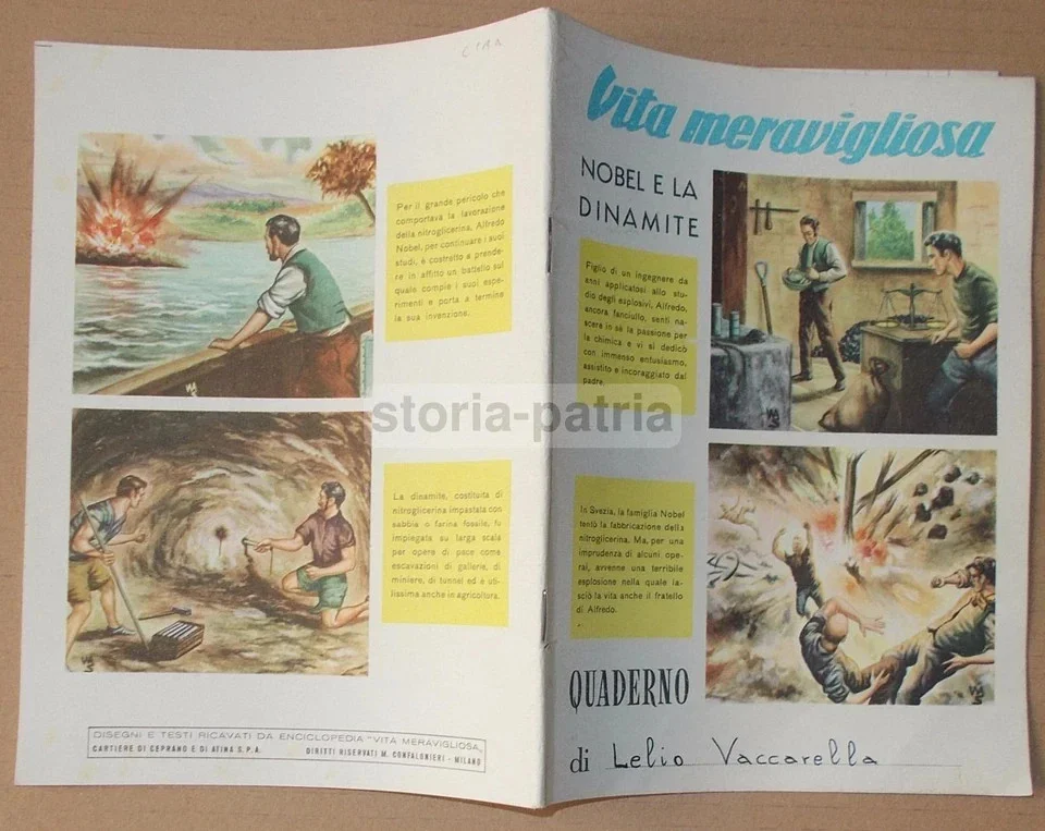 Technology, Sciences, Physics, Chemistry: Nobel and Dynamite. Ceprano Atina School Notebook