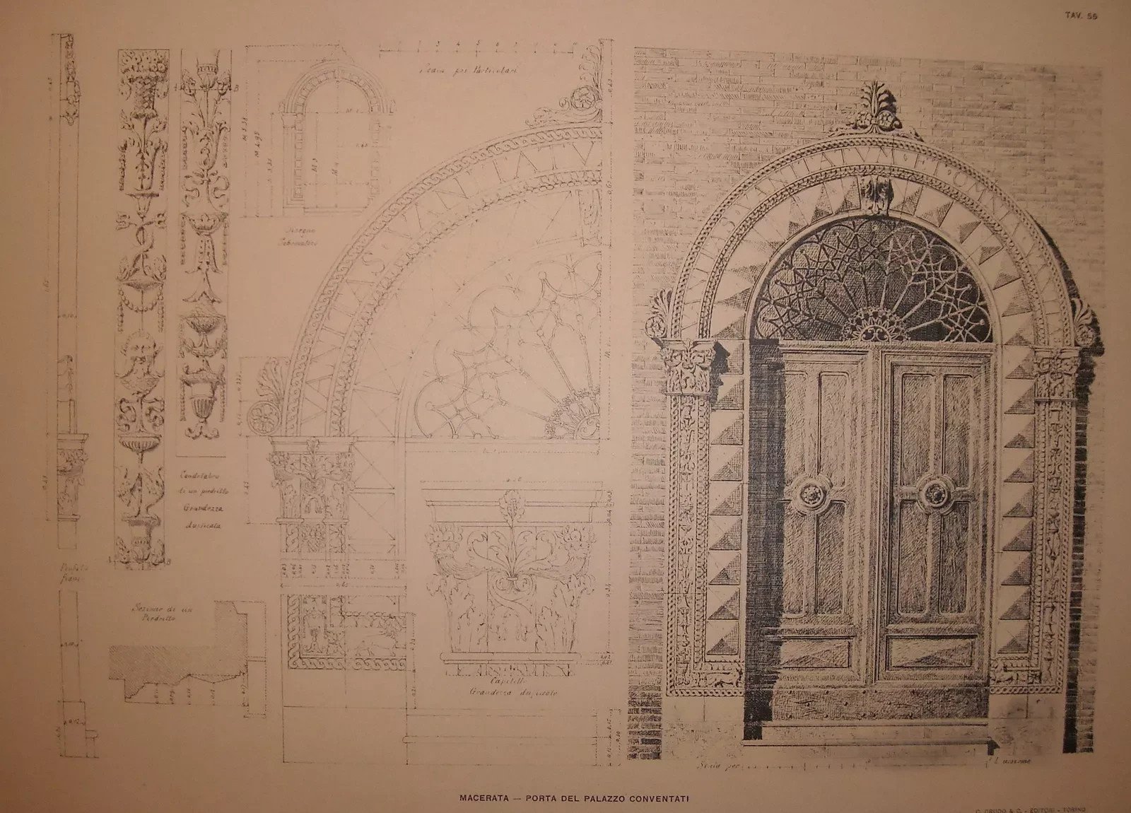 Ingegneria, Architettura, Marche, Macerata: Palazzo Conventati, Antico Portale, Decori