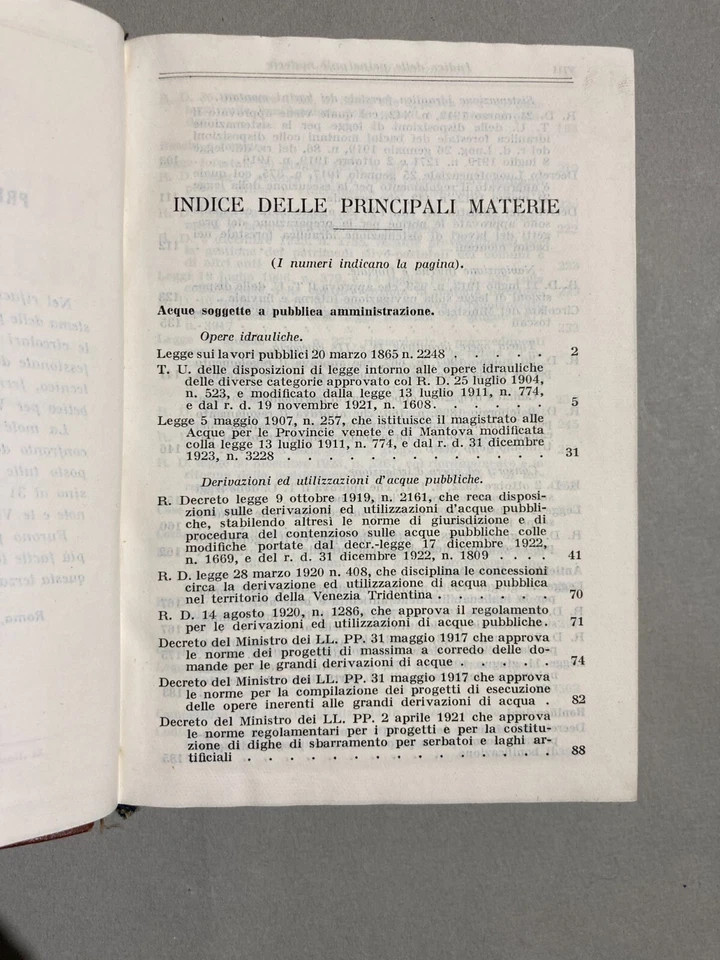 Giuridica, Ingegneria, Idraulica, Navigazione, Bonifiche, Ferrovie, Igiene, Hoepli, 1925
