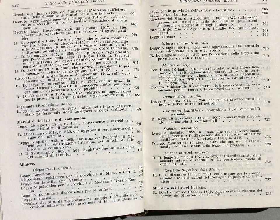 Giuridica, Ingegneria, Idraulica, Navigazione, Bonifiche, Ferrovie, Igiene, Hoepli, 1925