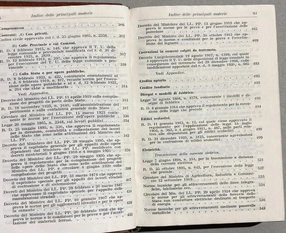 Giuridica, Ingegneria, Idraulica, Navigazione, Bonifiche, Ferrovie, Igiene, Hoepli, 1925