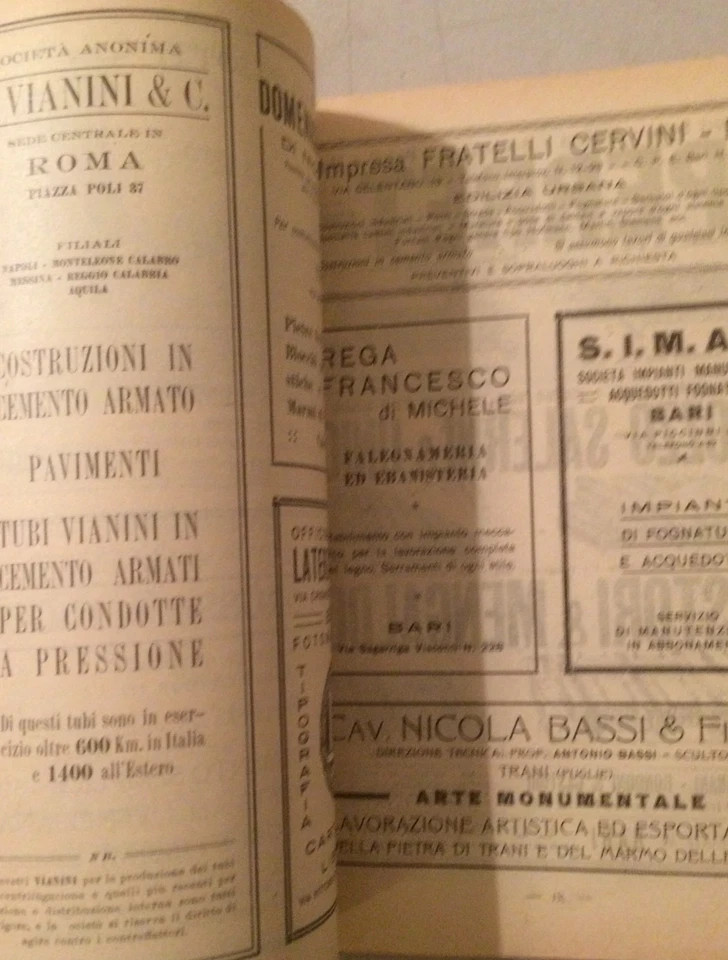 Puglia, Bari: Ingegneria, Stadio Della Vittoria, Concorso E Prezziario In Edilizia, 1929