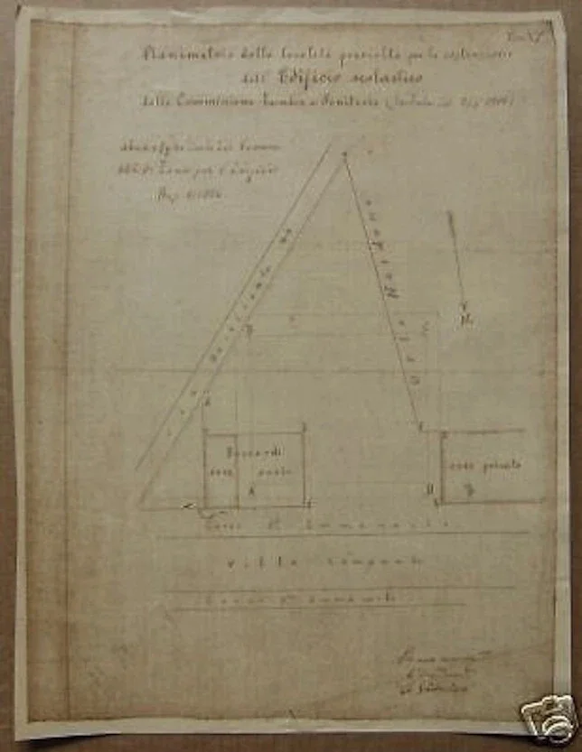 Design for a School Building in Apulia: Period Blueprint Site Plan
