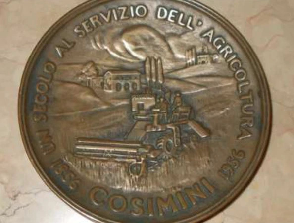 Cosimini, Un Secolo Al Servizio Dell'Agricoltura (1856 1956). Placca Pubblicitaria In Metallo