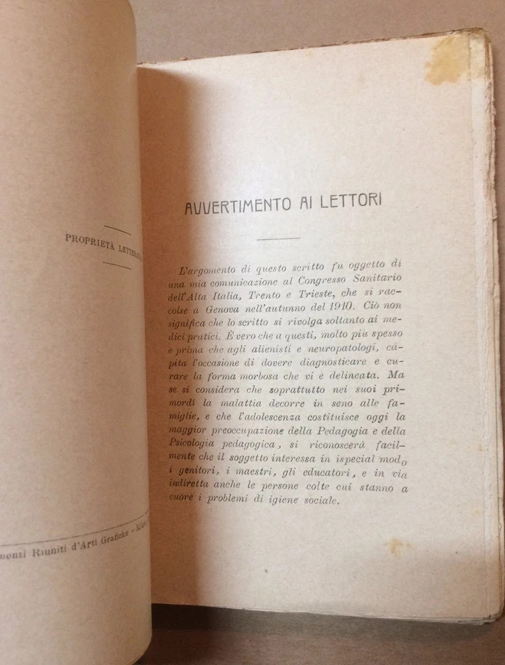 Enrico Morselli: La Nevrastenia Degli Adolescenti   Medicina, Psichiatria E Psicologia