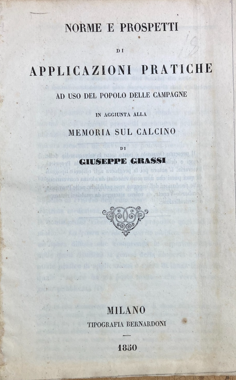 Bachi Da Seta: Allevamento E Applicazioni Pratiche. Memoria Sul Calcino Di Giuseppe Grassi, 1850