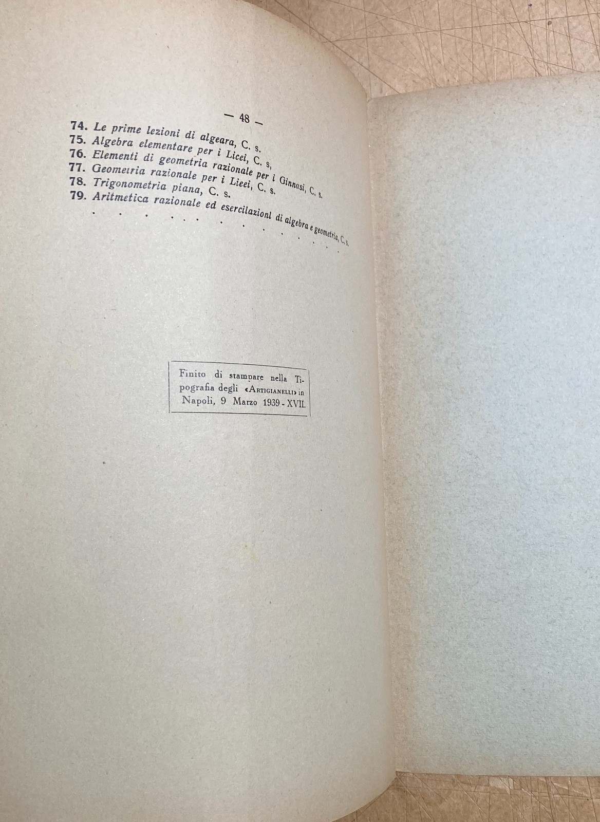 Generoso Gallucci, Professione Di Fede Di Un Silenziario. Napoli, 1939