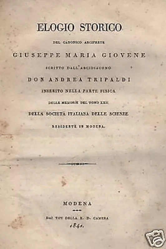 Puglia, Bari, Molfetta, Scienze, Giovene, Tripaldi: Rara Antica Edizione Dell'Ottocento, Modena