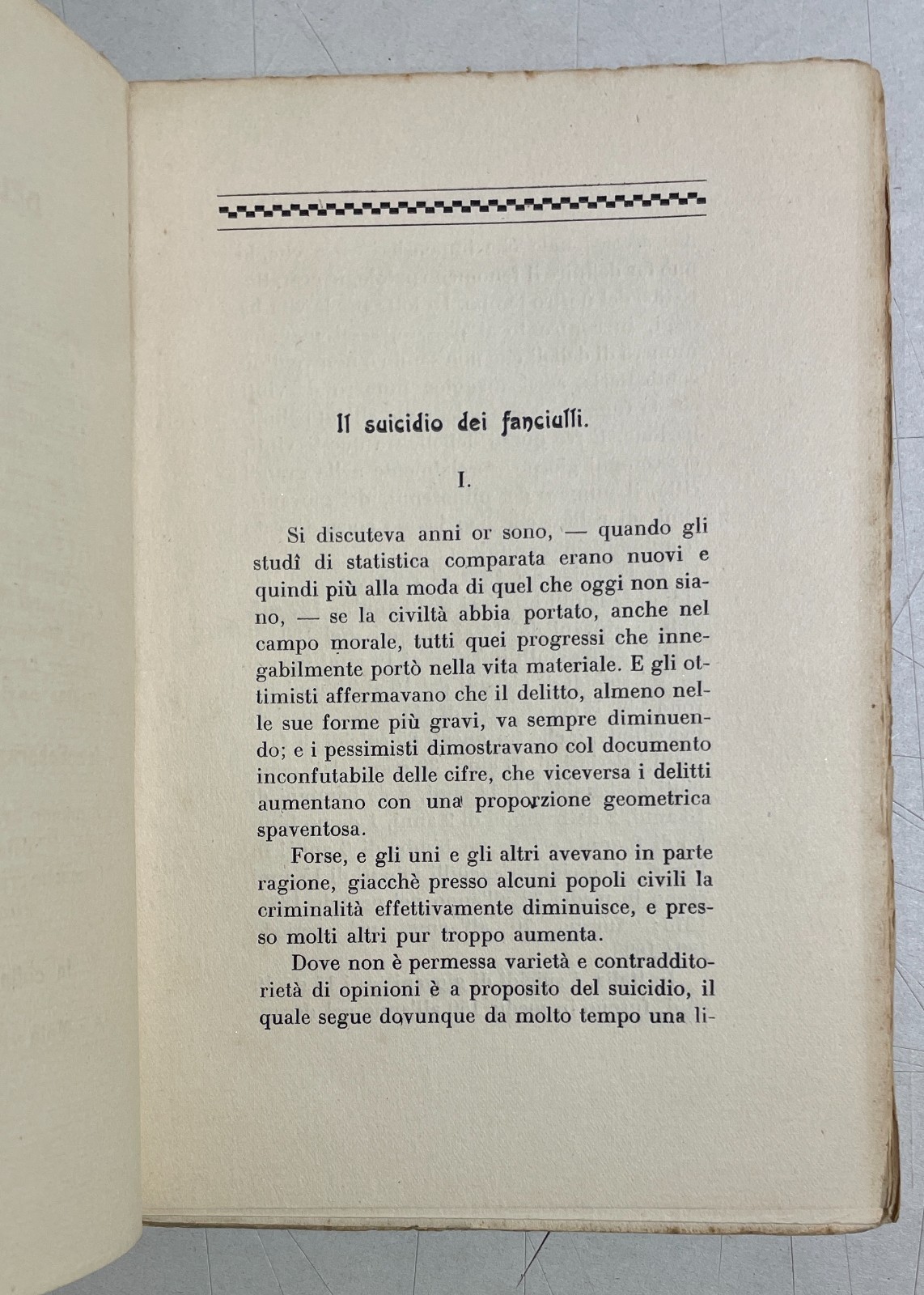 Medicina, Psichiatria, Criminologia E Psicopatologia Infantile: Scipio Sighele, La Crisi Dell'Infanzia