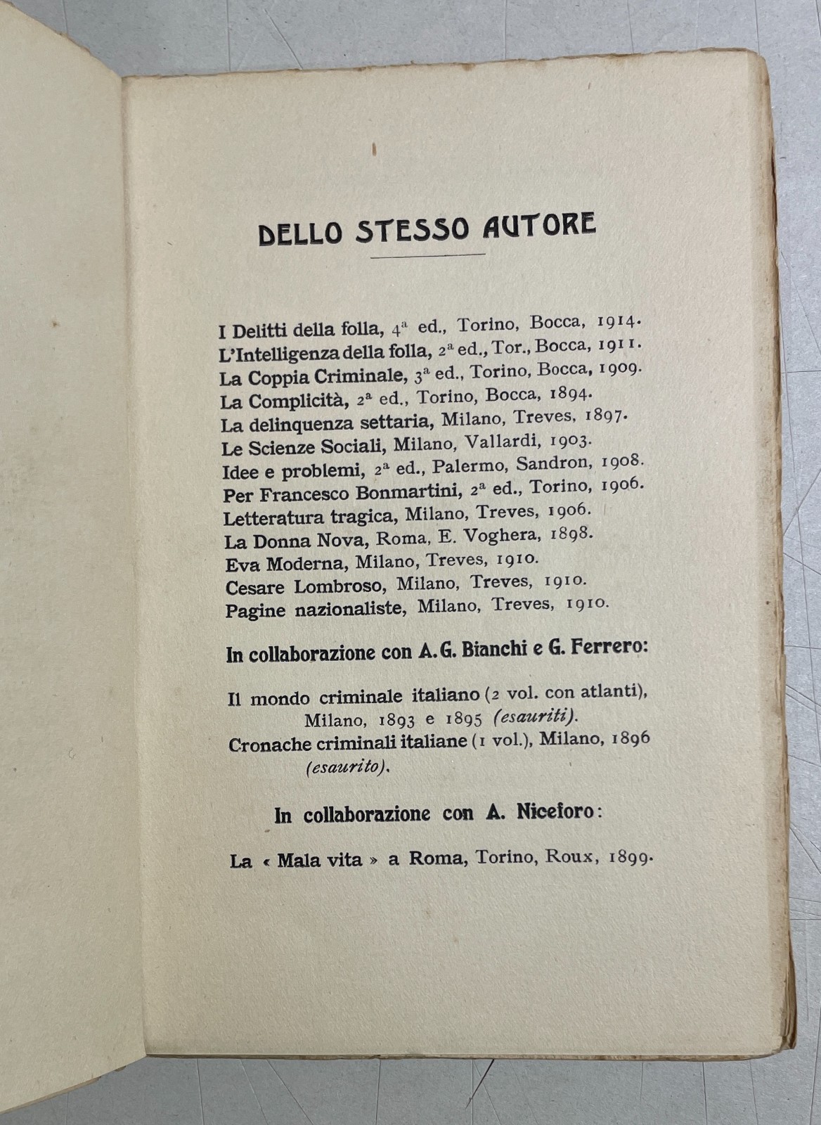 Medicina, Psichiatria, Criminologia E Psicopatologia Infantile: Scipio Sighele, La Crisi Dell'Infanzia