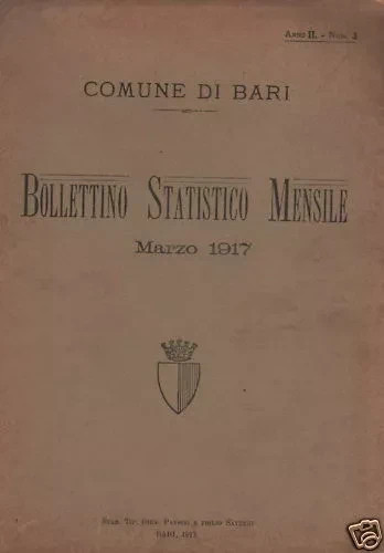 Bari: Medicina, Igiene, Sanità, Malaria, Emigrazione, Macellazione, Incendi E Statistica