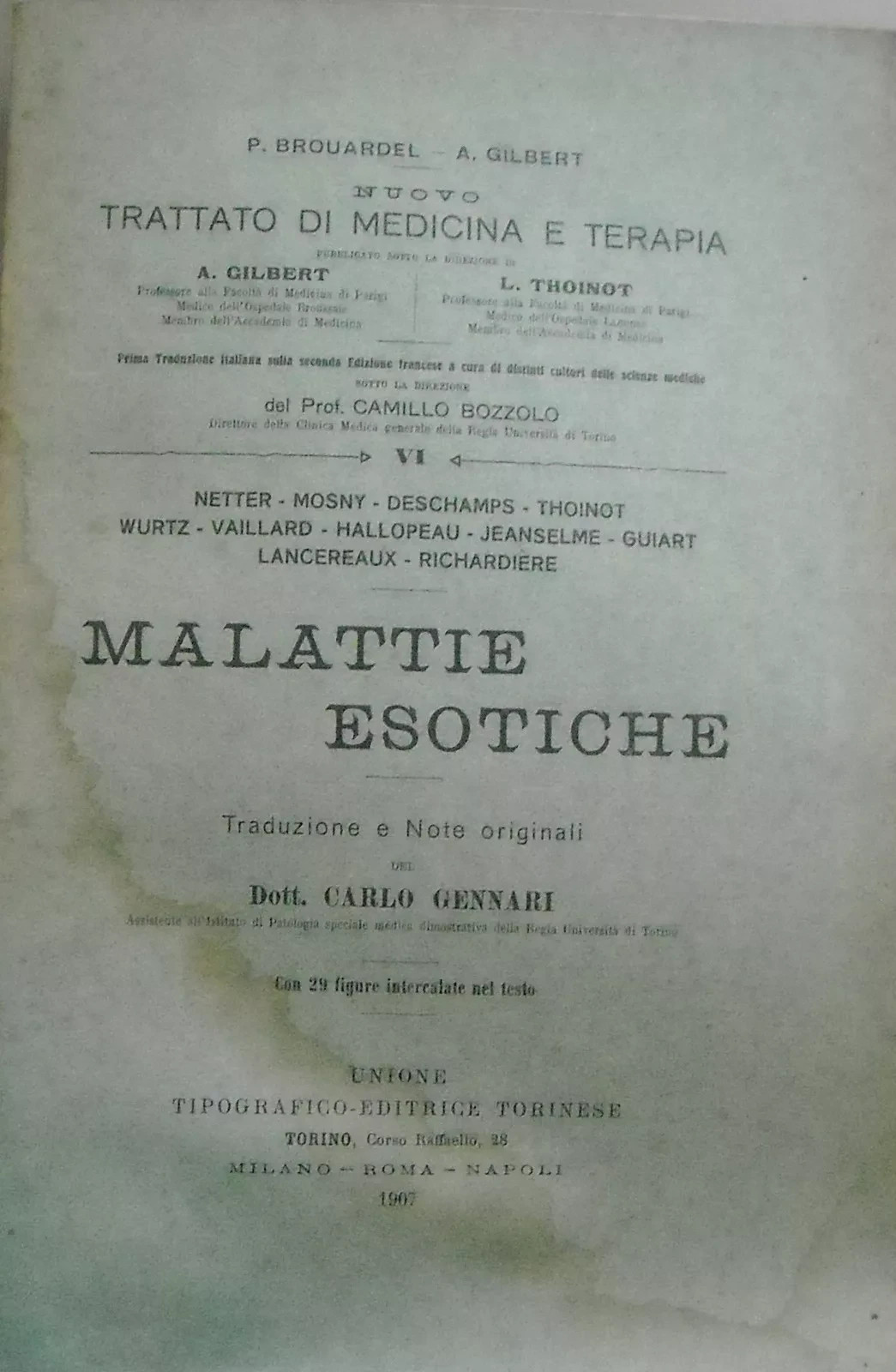 Medicina: Malattie Esotiche, Lebbra, Febbre Di Malta, Peste, Colera, Avvelenamenti, Tifo, Dengue