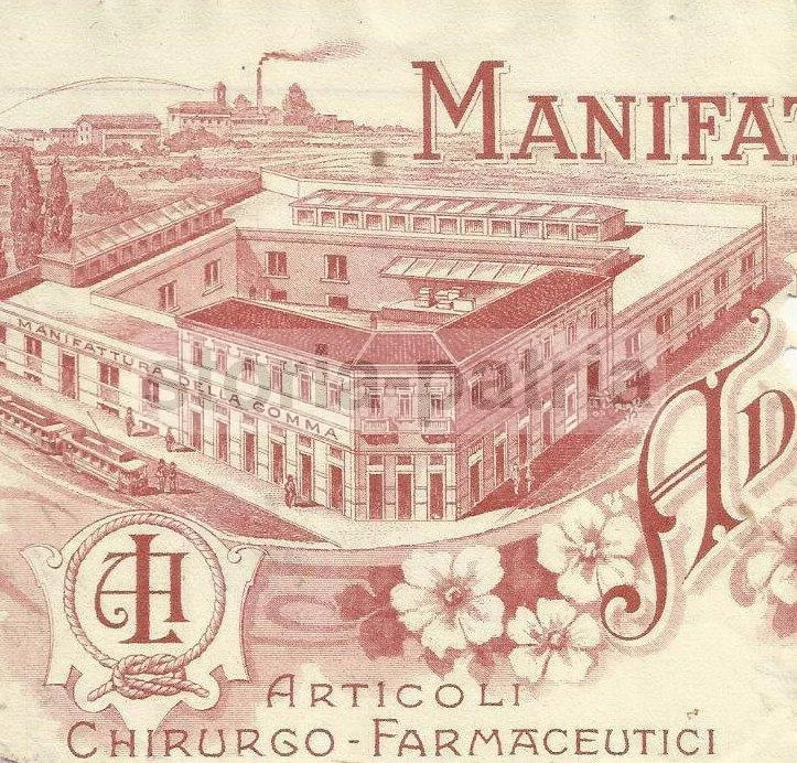 Milano Antica Pubblicitaria: Carta Intestata Stabilimento Luraschi   Gomma E Medicina
