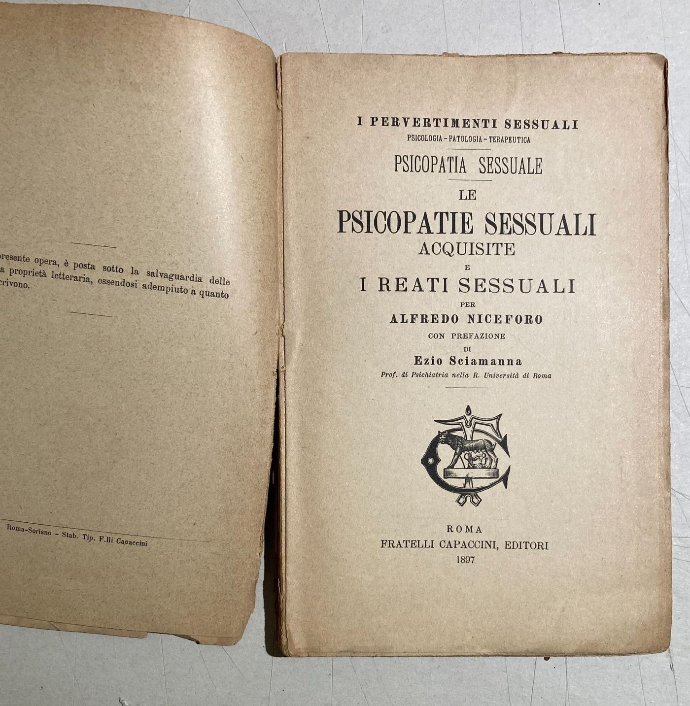 I Pervertimenti Sessuali: Medicina E Psichiatria   Alfredo Niceforo, 1897