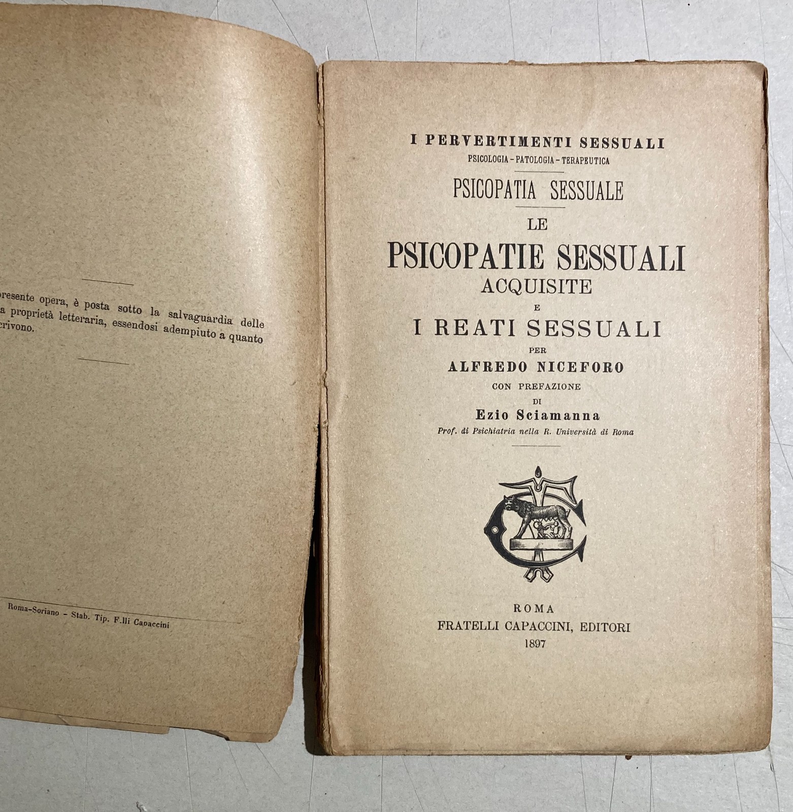 I Pervertimenti Sessuali: Medicina E Psichiatria   Alfredo Niceforo, 1897