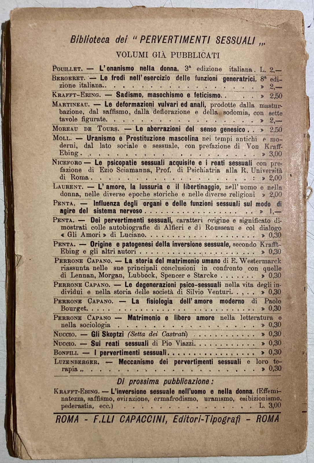 I Pervertimenti Sessuali: Medicina E Psichiatria   Alfredo Niceforo, 1897