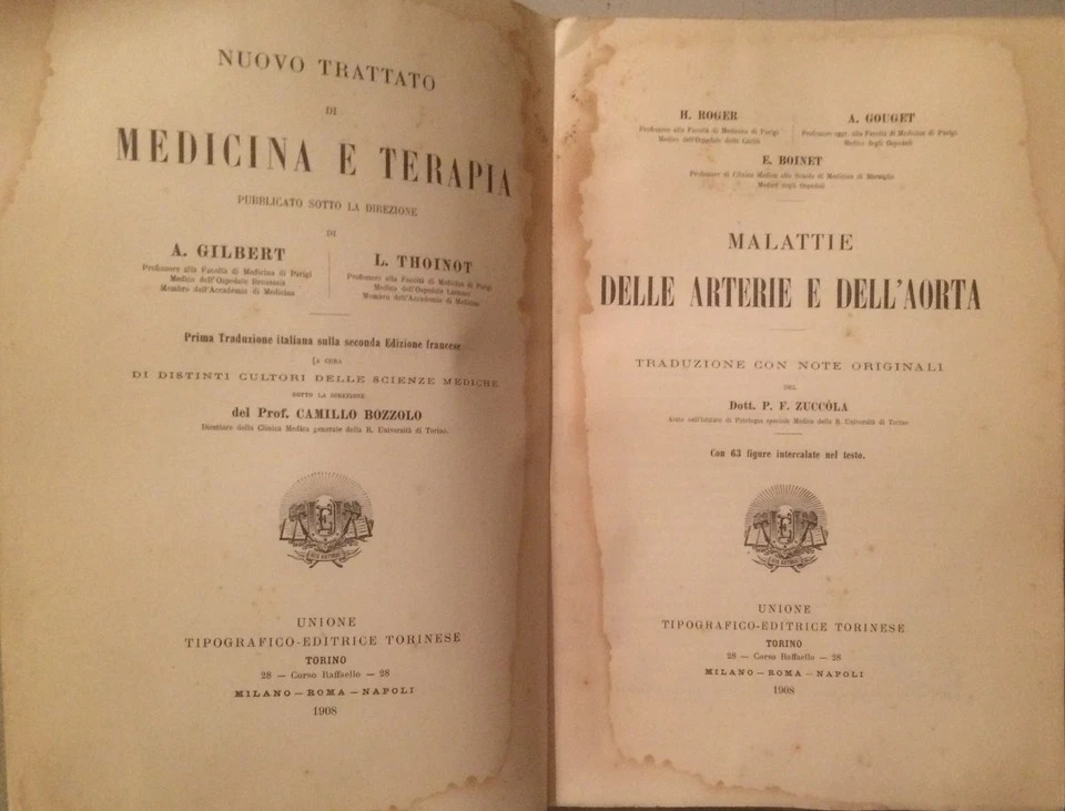 Medicina: Angiologia, Arterie, Arterite, Aneurismi E Sifilide Roger, Gouget, Boinet (1908)