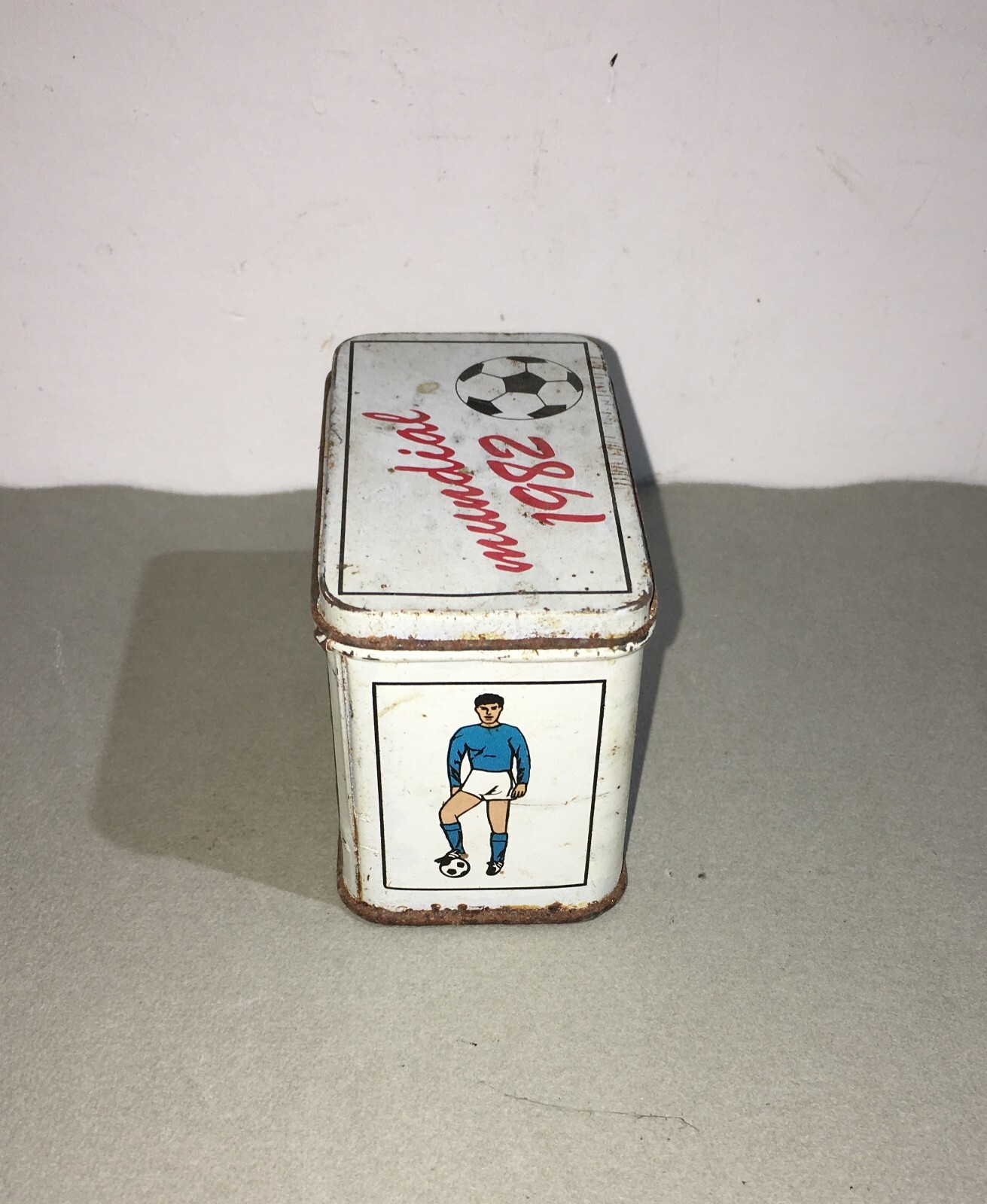 Scatola Di Latta Pubblicitaria Mundial 1982 Kuwait Feletti