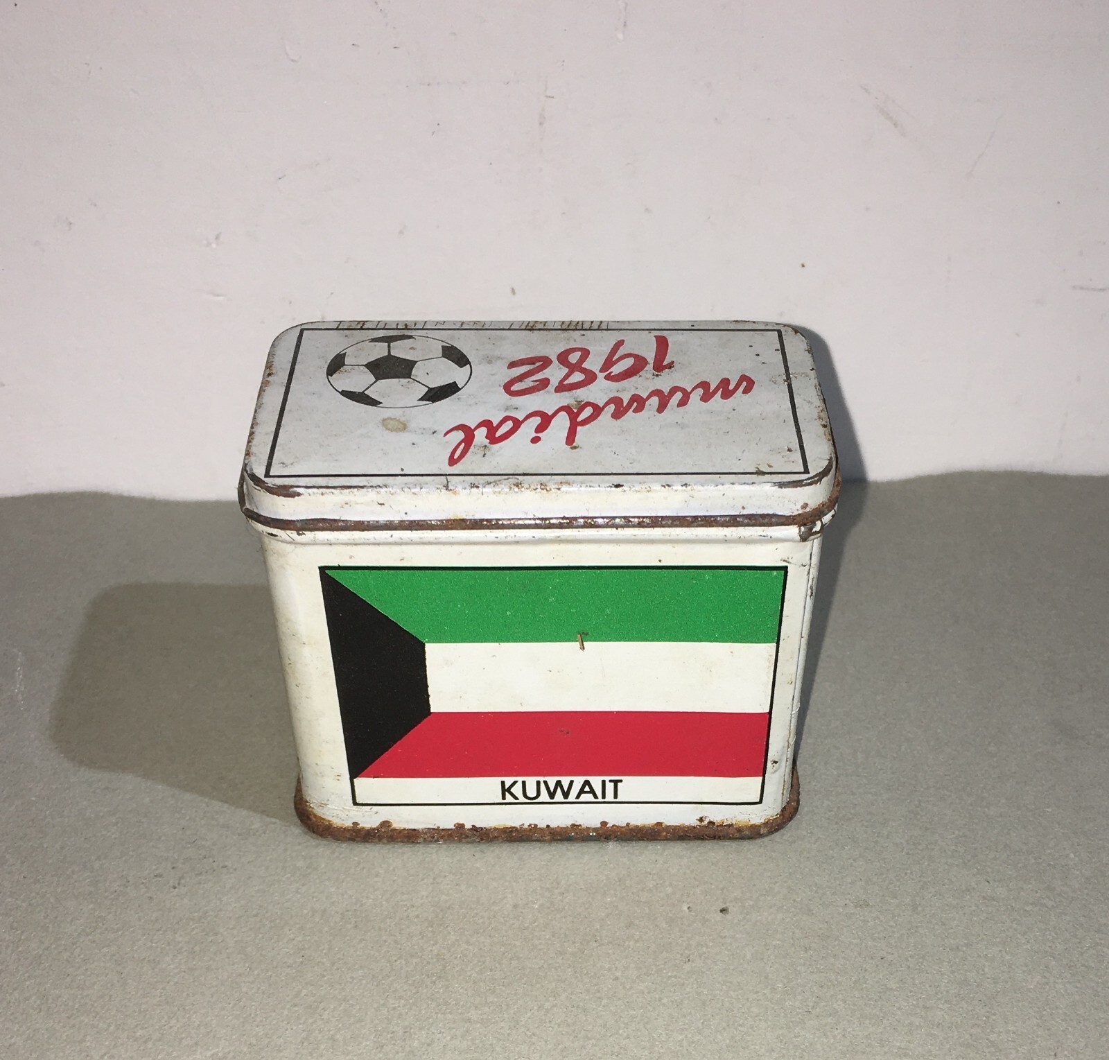 Scatola Di Latta Pubblicitaria Mundial 1982 Kuwait Feletti