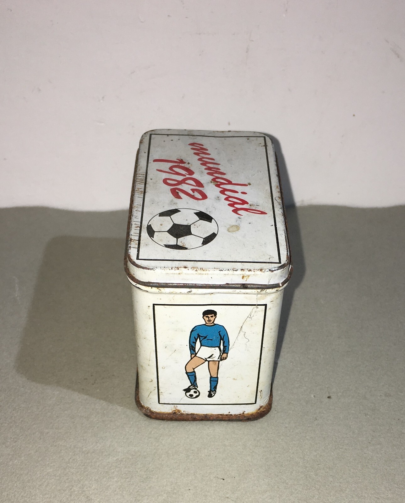Scatola Di Latta Pubblicitaria Mundial 1982 Kuwait Feletti