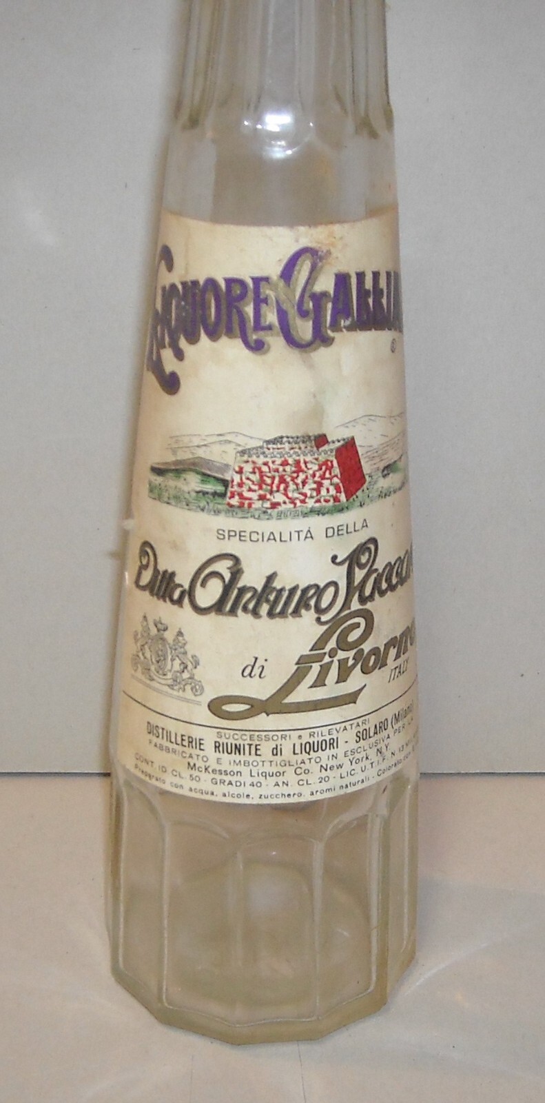 Bottiglia Pubblicitaria Distilleria Arturo Vaccari   Galliano (Livorno)