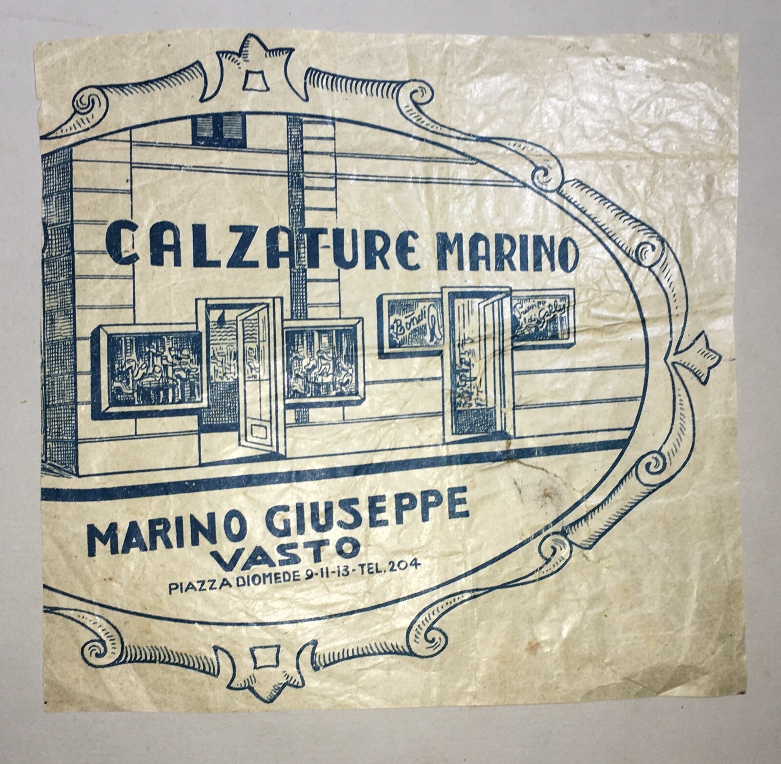 Abruzzo, Vasto: Abbigliamento, Calzature E Scarpe Marino, Pubblicità d'Epoca