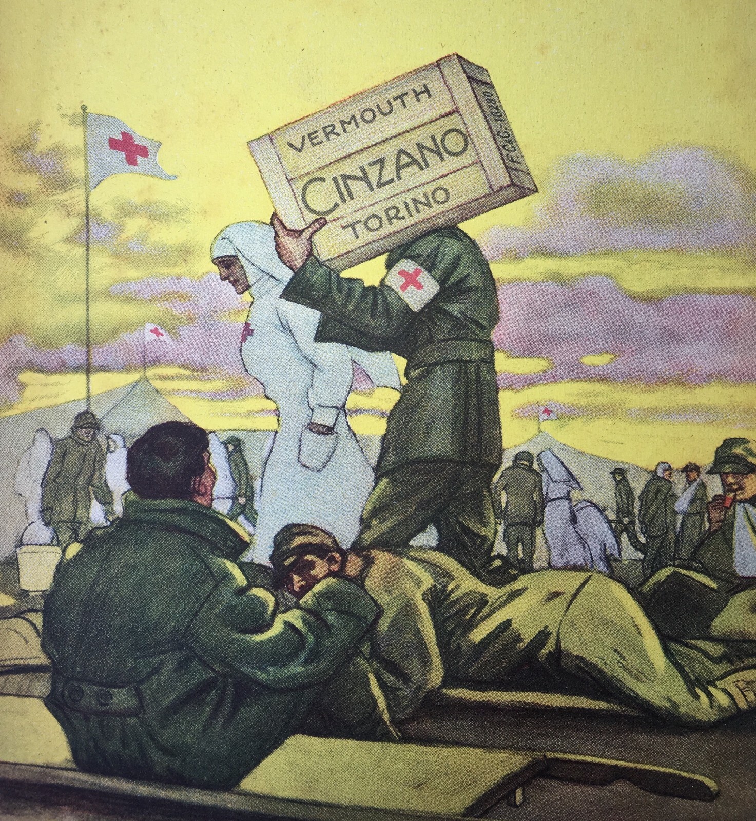 Vermouth Cinzano, Croce Rossa E Grande Guerra, Dudovich E Antonioli, 1918