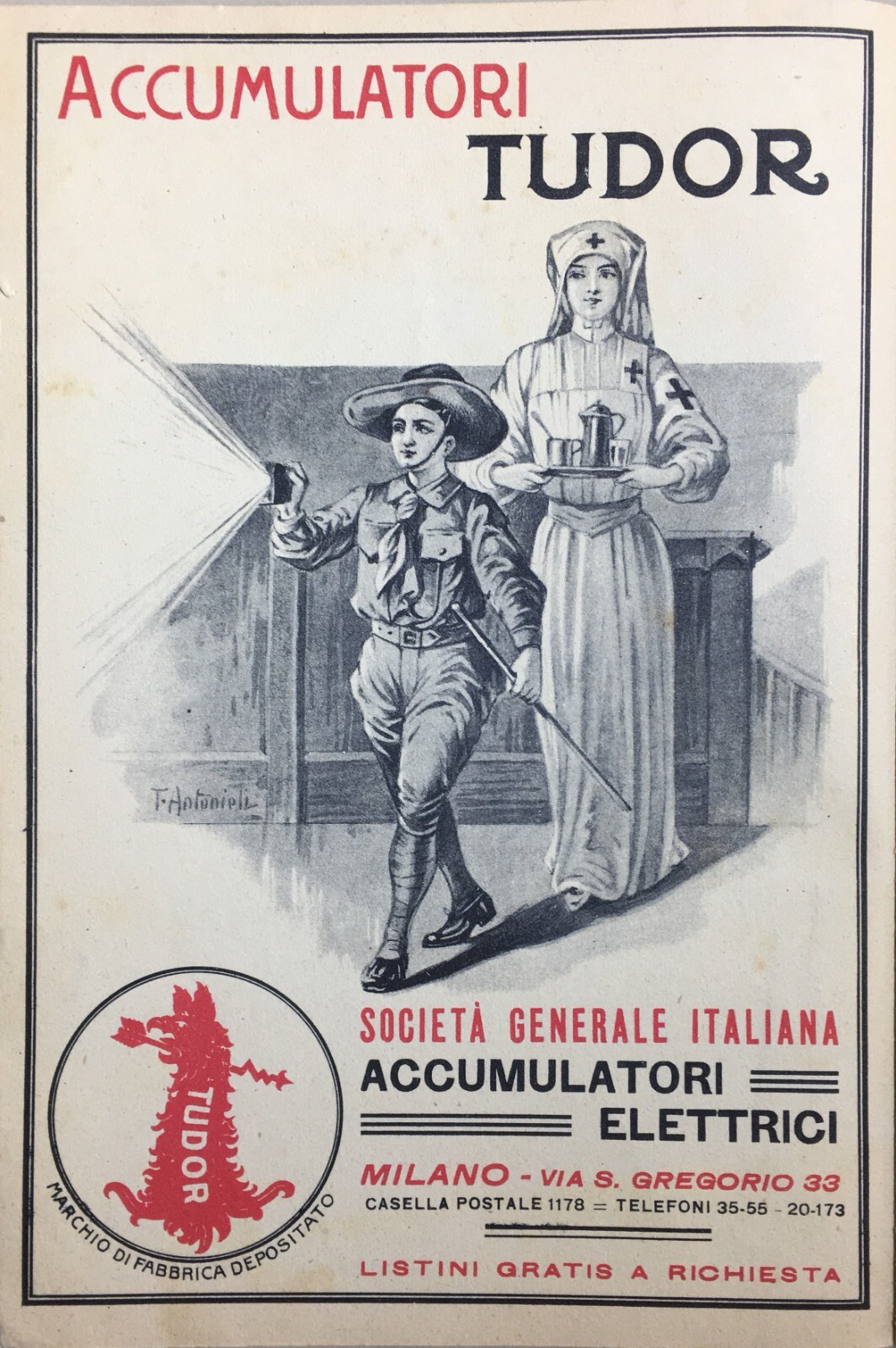 Vermouth Cinzano, Croce Rossa E Grande Guerra, Dudovich E Antonioli, 1918