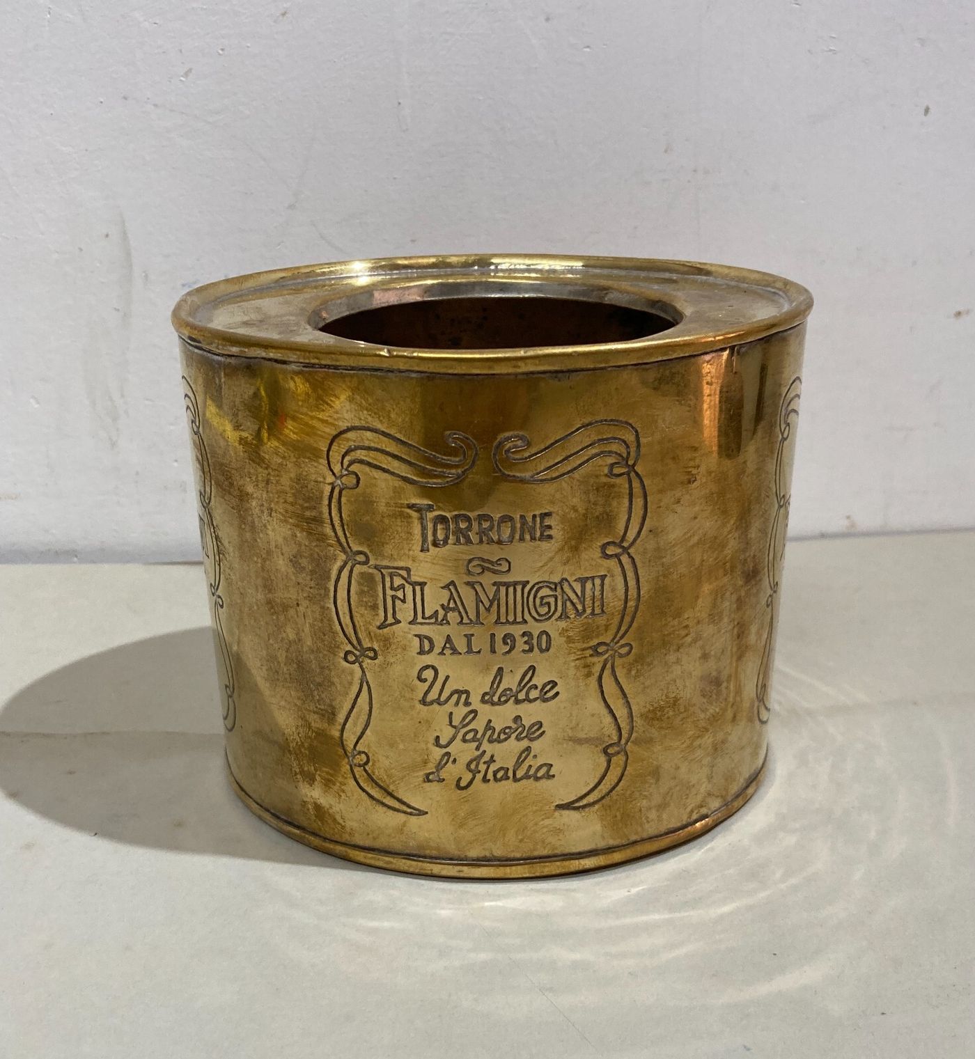 Dolciaria Torrone: Inusuale Pubblicità Flamigni, Barattolo Decorativo