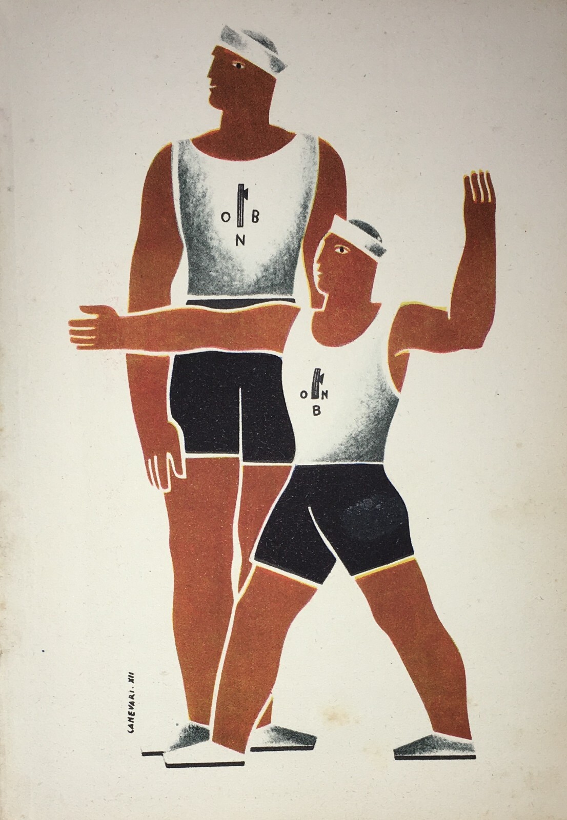 Futurismo, Regime E Grafica d'Epoca: Illustrazione Di Canevari Con Marinai