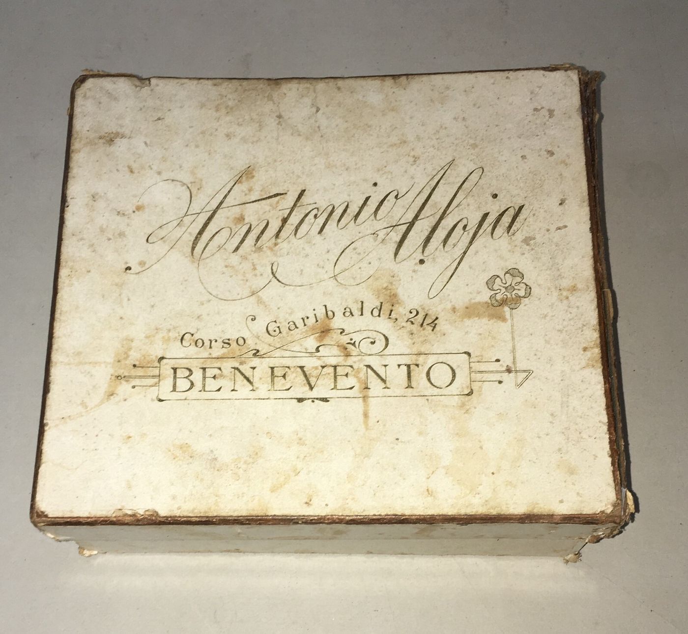 Sannio, Benevento: Antica Scatola Pubblicitaria Antonio Aloja   Colli Messina